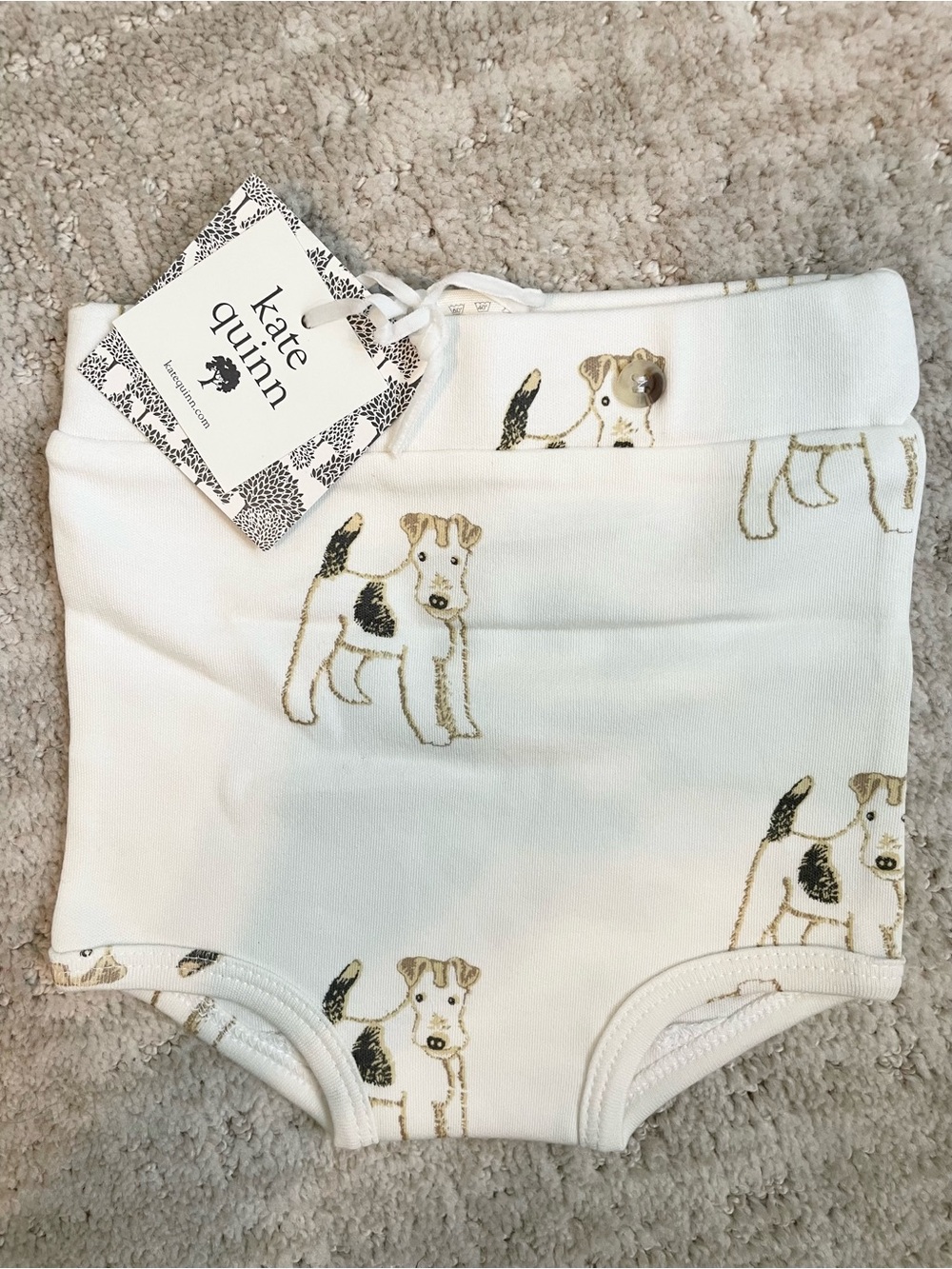 kate quinn button bloomer diaper cover - Wire Hair Fox Terrier - 6-12M